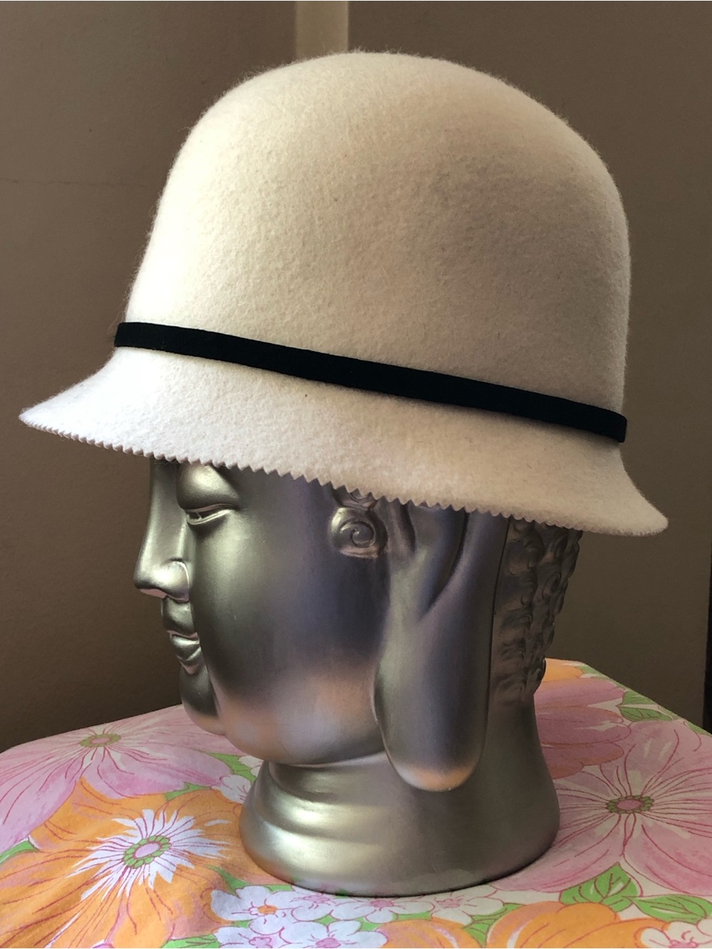 🍦Vintage Bucket Hat Cloche Galliano Sorbatti Made in Italy Real Fur Pom - Picture 6 of 13